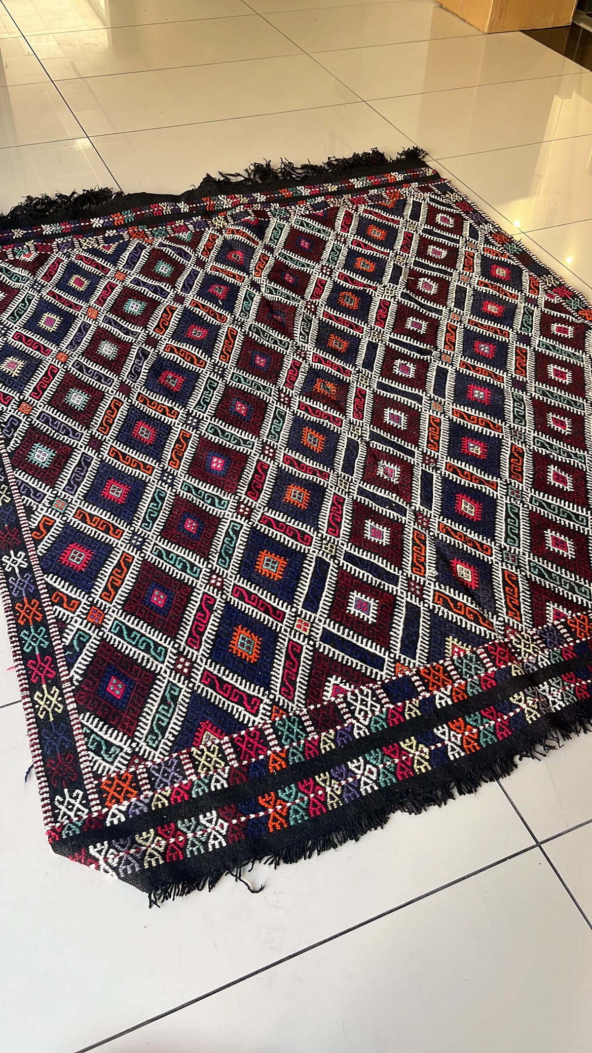 Çanakkale Yün Kilim (Baklava Kafesli)