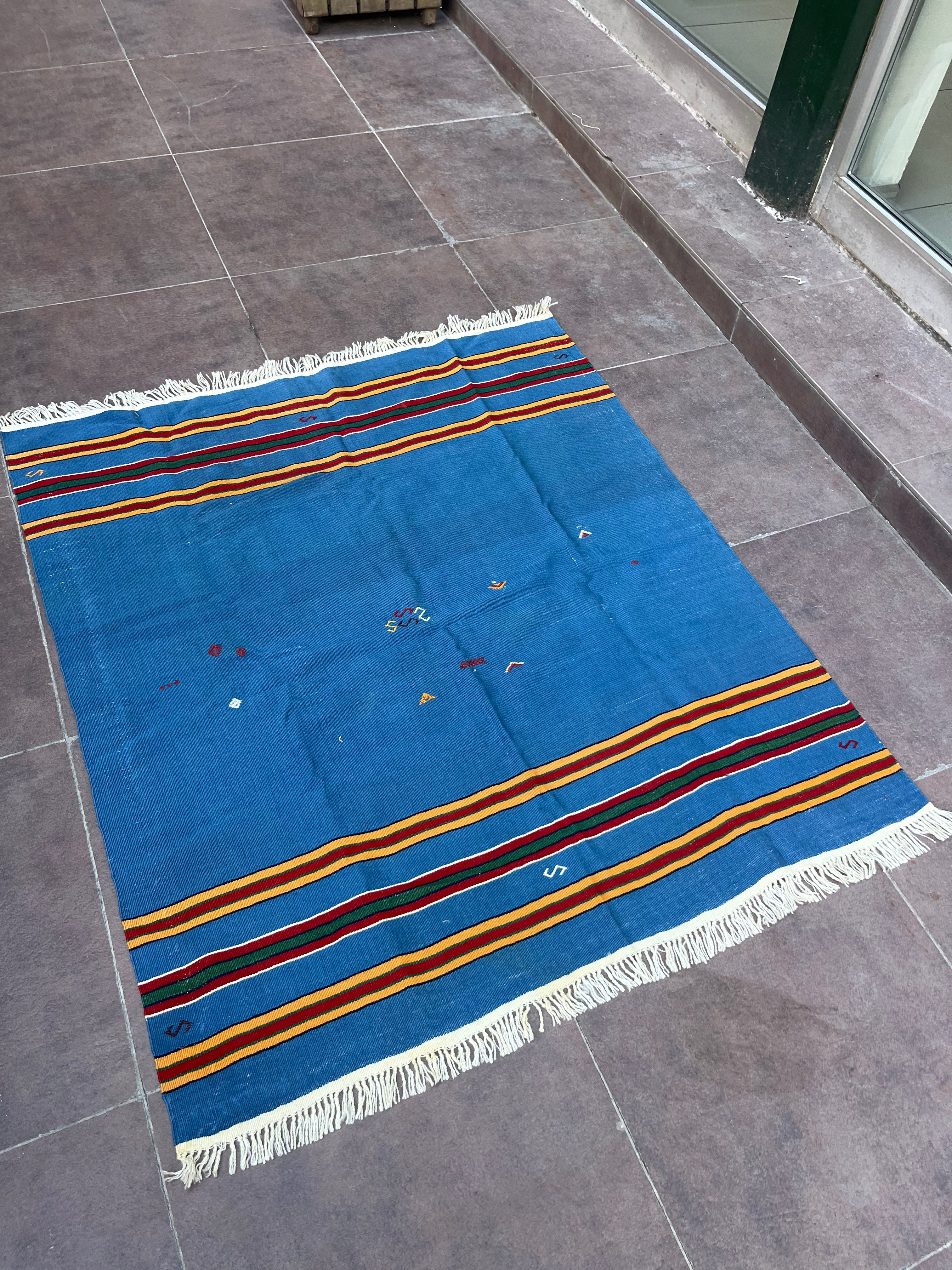 Çanakkale Yün Kilim (Renkli Şeritli)