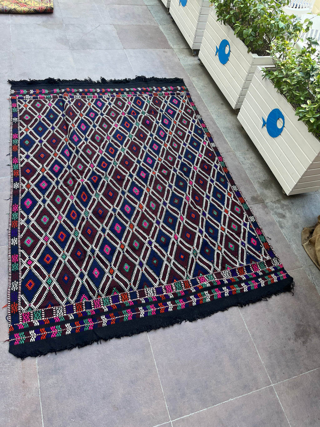 Çanakkale Yün Kilim (Baklava Kafesli)