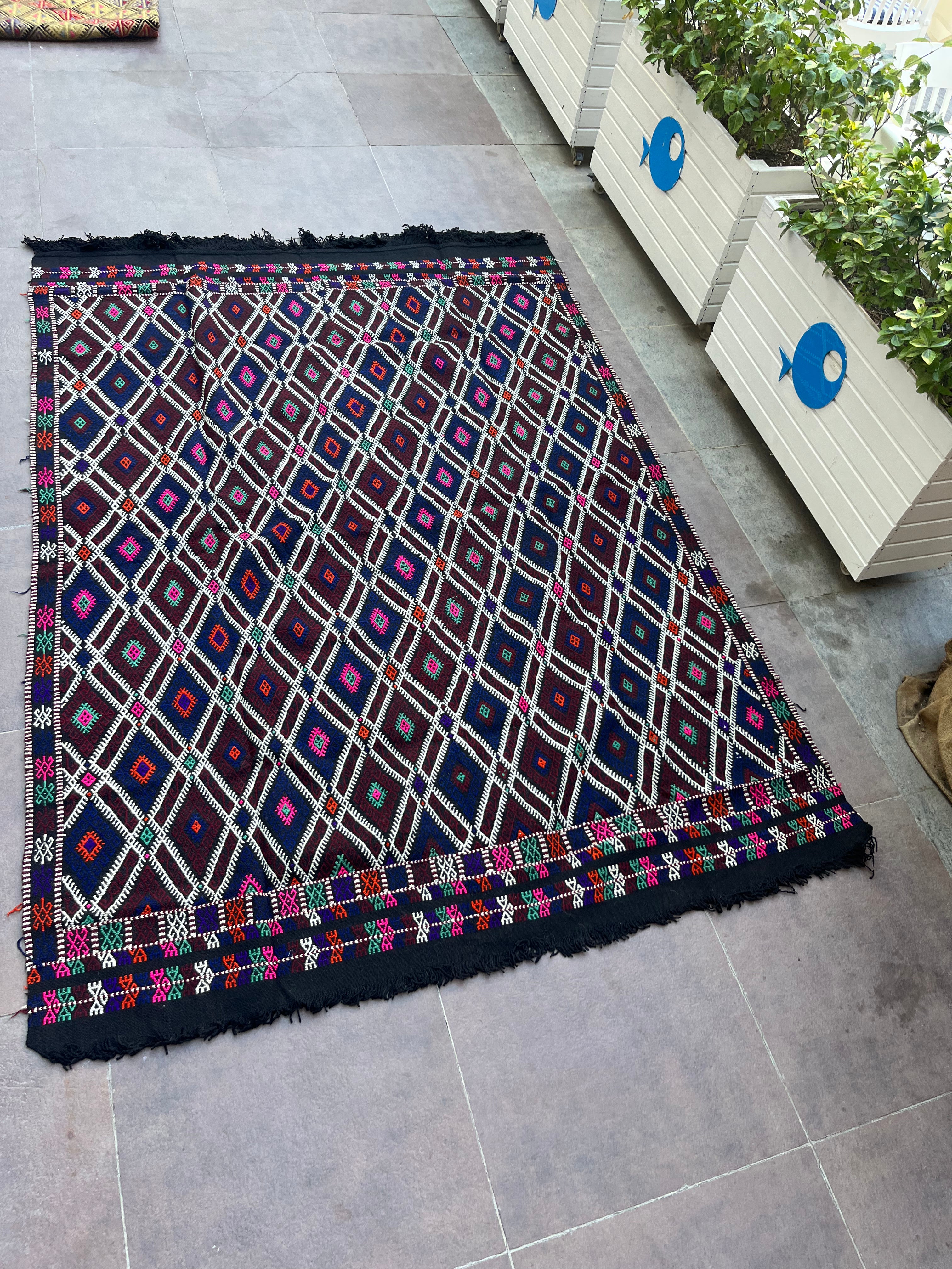 Çanakkale Yün Kilim (Baklava Kafesli)